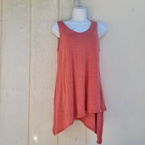 Pure Jill linen blend layered tunic tank top small  rust colored